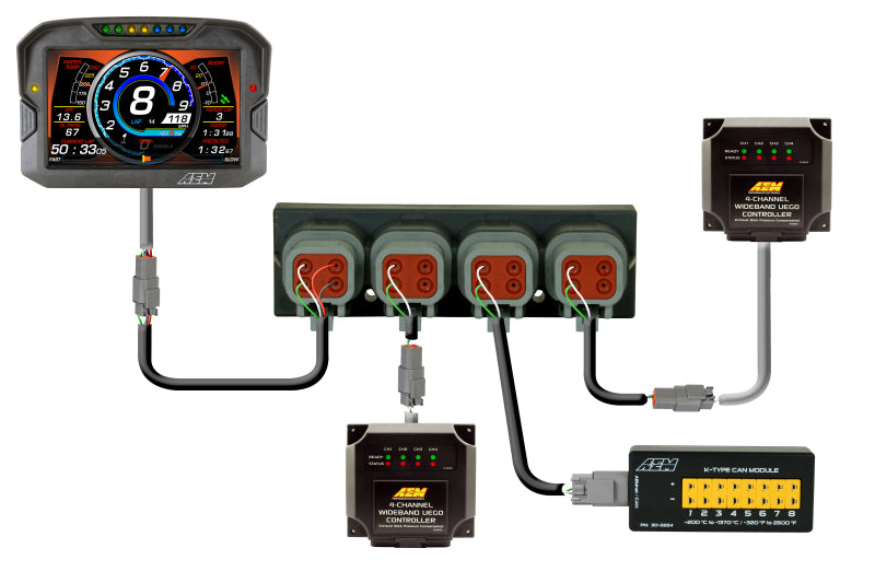 AEM Electronics 4 Port AEMnet CAN Hub 30-2225 Illustration Guide