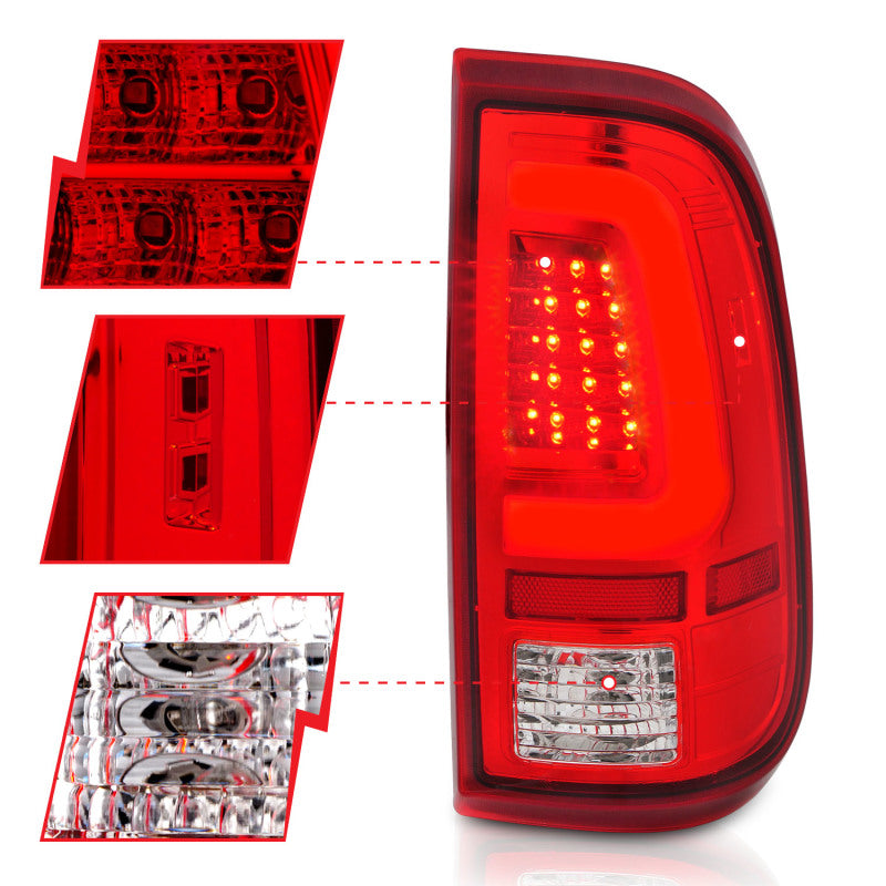 ANZO 2008-2016 Ford F-250 LED Taillights Chrome Housing Red/Clear Lens (Pair) 311358 311358 Photo - Unmounted