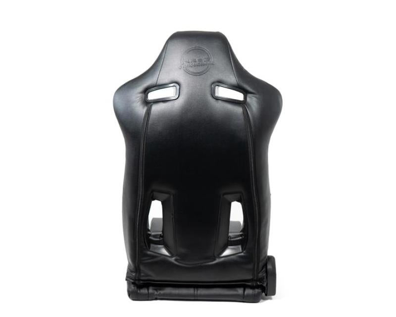 NRG "The Arrow" Sports Vinyl Seat Black w/ Black Stitch plus Pressed RSC-810BK L/R User 1