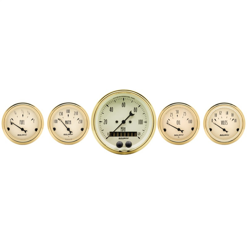 Autometer Gauge Kit, 5 Pc, 3 3/8" & 2 1/16", Gps Speedometer, Golden Oldies 1550 Photo - Primary