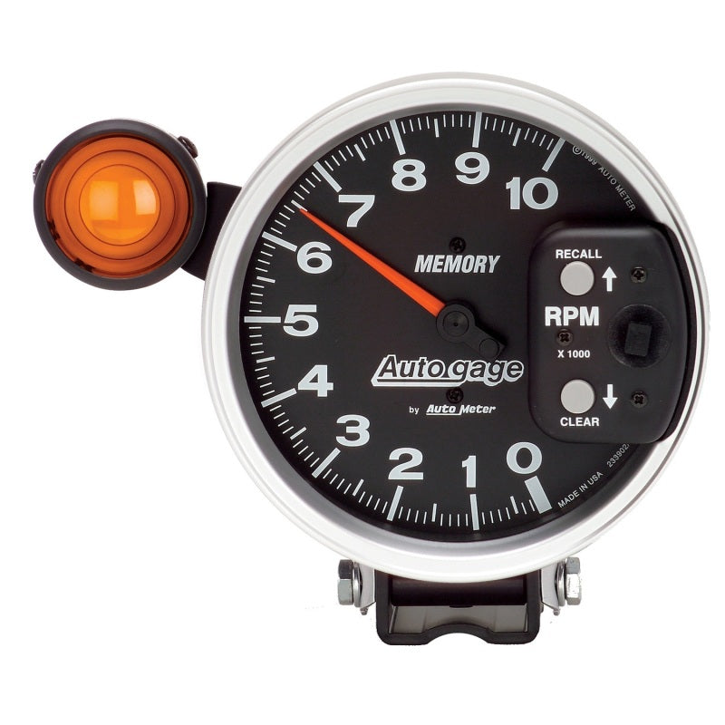 Autometer 5" Pedestal Tachometer 0-10,000 Rpm Memory Shift Light Black Auto Gage 233906 Photo - Primary