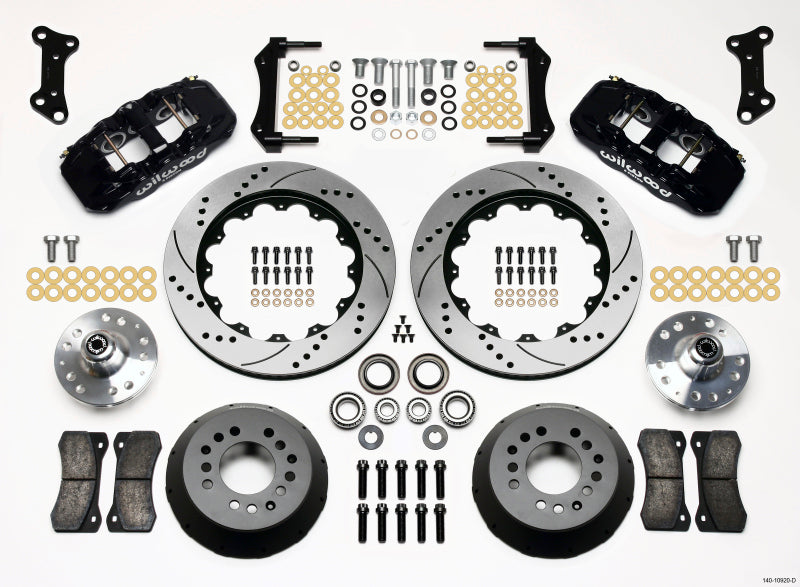 Wilwood W6A Front Hub Kit,14.00,Drilled 67-72 Camaro/Nova 140-10920-D Photo - Primary