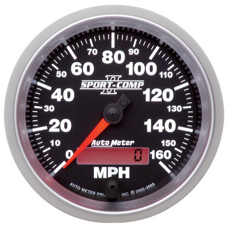 Autometer Gauge, Speedometer, 3 3/8", 160Mph, Elec. Programmable, Sport-Comp II 3688 Photo - Primary