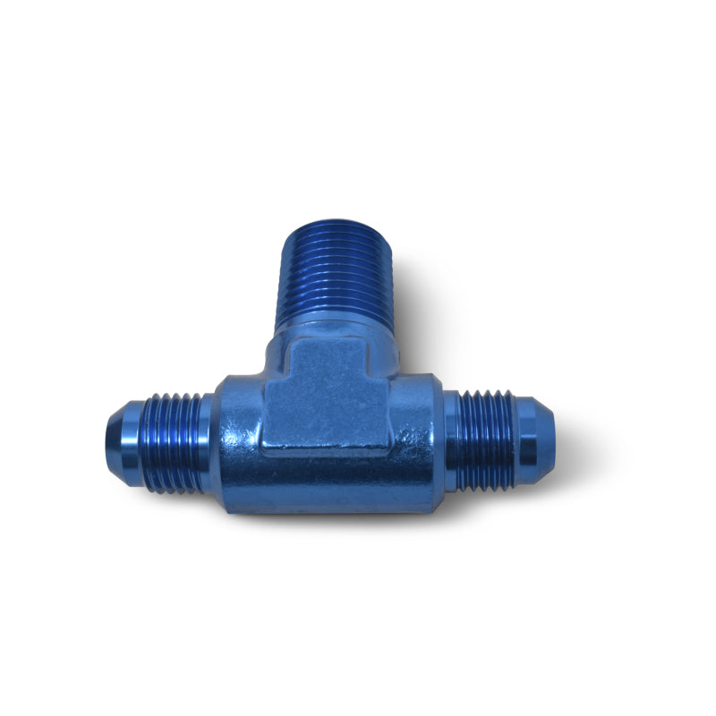 Russell -3 AN Flare to Pipe Tee Adapter (Blue Finish) 661060 Photo - out of package