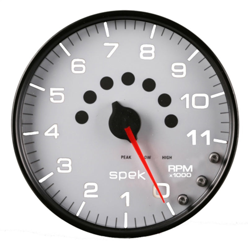 Autometer Spek-Pro Gauge Tachometer 5in 11K Rpm W/Shift Light & Peak Mem White/Black P23912 P23912 User 1