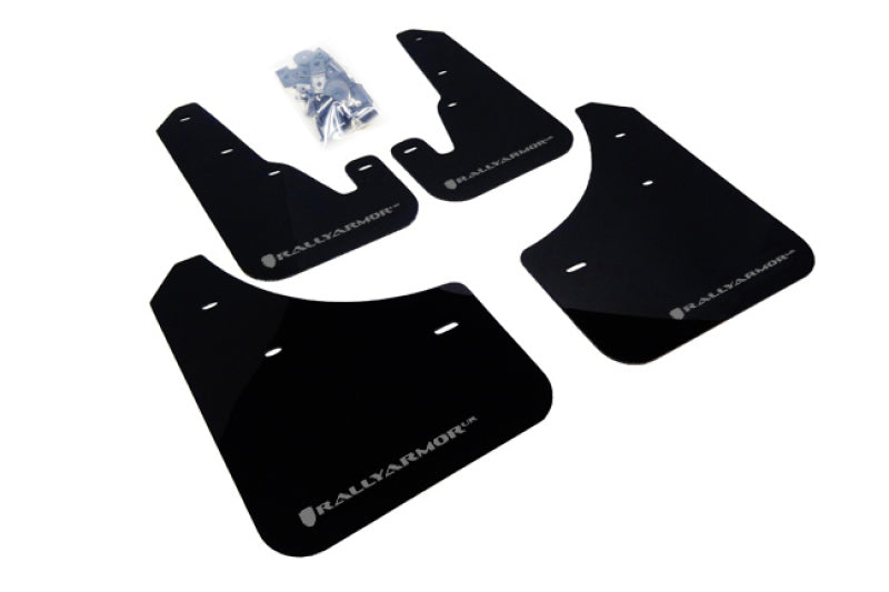 Rally Armor 2004-2009 Mazda3/Speed 3 UR Black Mud Flap w/ Silver Logo MF9-UR-BLK/SIL Photo - Primary