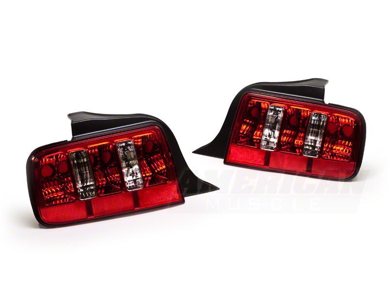 Raxiom 05-09 Ford Mustang Coyote Tail Lights- Chrome Housing - Red/Clear Lens 49123 49123 Photo - Close Up