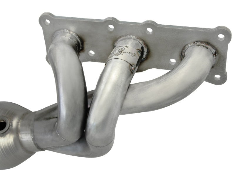 aFe 08-13 BMW 128i (E82/88) L6 3.0L Twisted Steel 304 Stainless Steel Long Tube Header w/ Cat 48-36307-1 48-36307-1 Photo - Close Up