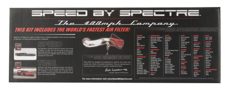 Spectre 05-09 Ford Mustang GT V8-4.6L F/I Air Intake Kit - Polished w/Red Filter 9924 9924 Photo - in package