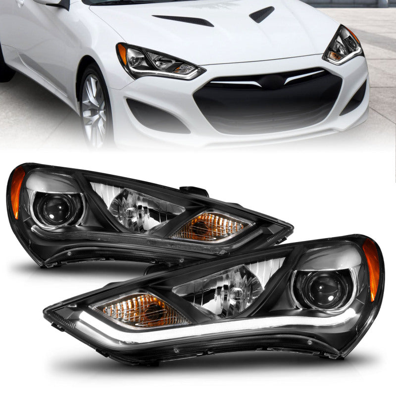 Anzo 2013-2015 Hyundai Genesis Projector Headlights w/ Plank Style Design B 121511 Photo - Primary