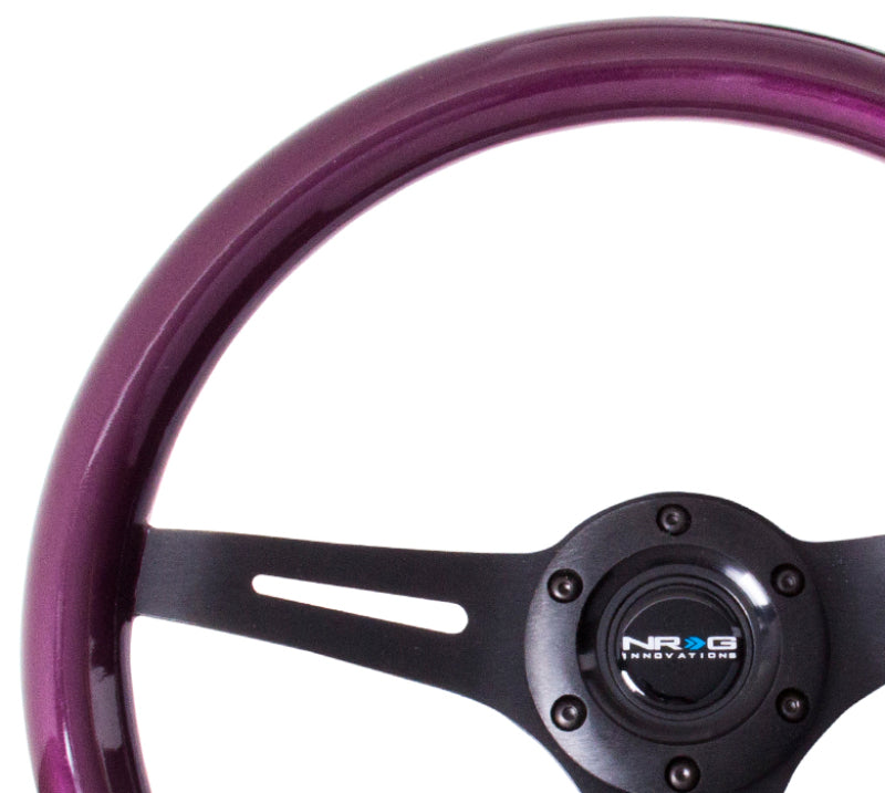 NRG ST-015 Black & Purple Painted Wood Steering Wheel ST-015BK-PP Photo - Primary