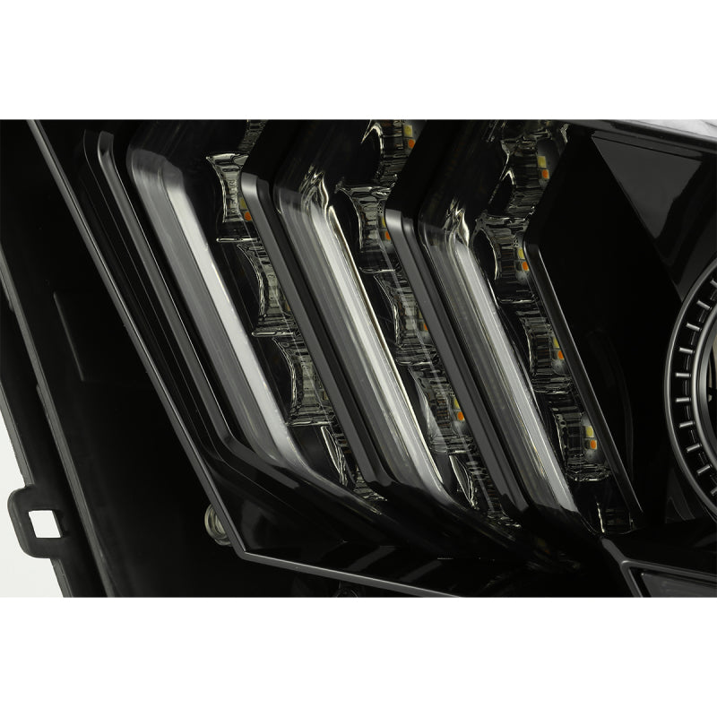 AlphaRex 10-12 Ford Mustang PRO-Series Projector Headlights Plank Style Jet Black w/Top/Bottom DRL 880110 880110 User 3