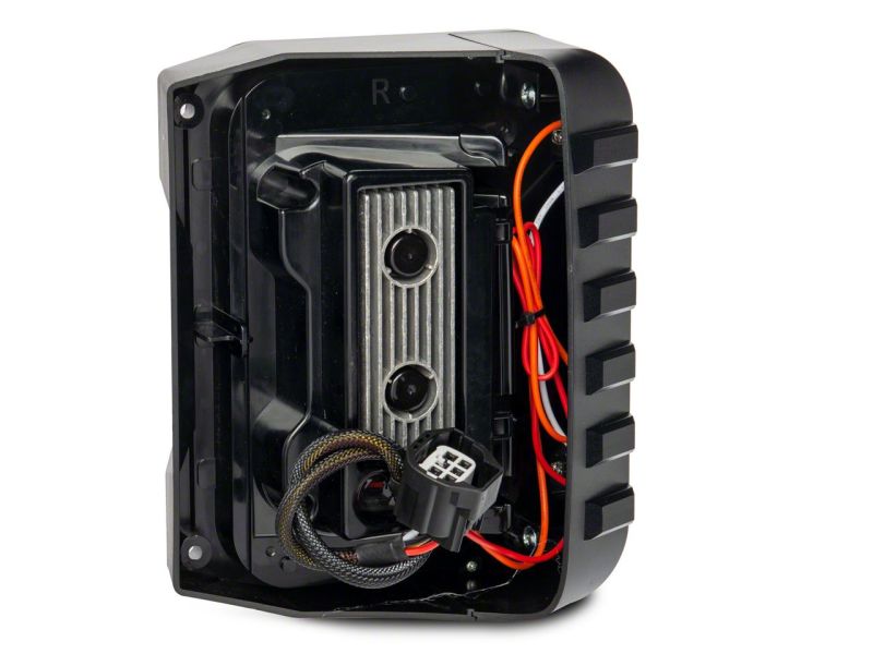 Raxiom 07-18 Jeep Wrangler JK Axial Series Trident LED Tail Lights- Blk Housing (Clear Lens) J173719 J173719 Photo - Close Up