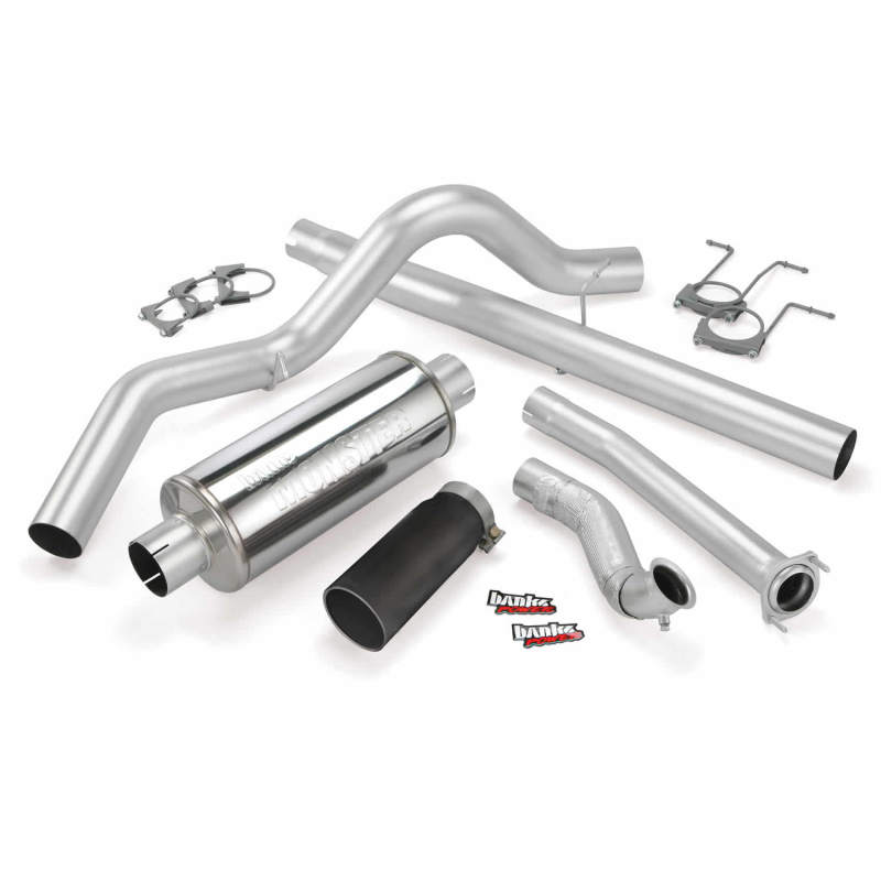 Banks Power 94-97 Ford 7.3L ECSB Monster Exhaust System - SS Single Exhaust w/ Black Tip 46296-B 46296-B Photo - Primary