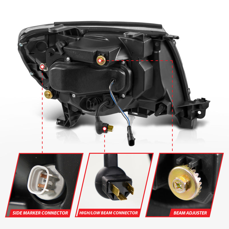 ANZO 05-11 Toyota Tacoma Full LED Proj Headlights White DRL/Init/SeqSig Black - Pair 111640A 111640A User 1