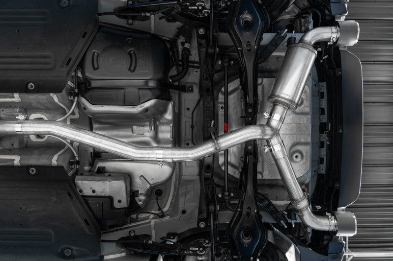 MBRP 22-23 Hyundai Kona N 2.0L Turbo 3in Cat Back Dual Rear with Carbon Fiber Tips - T304 S47093CF S47093CF Photo - Mounted