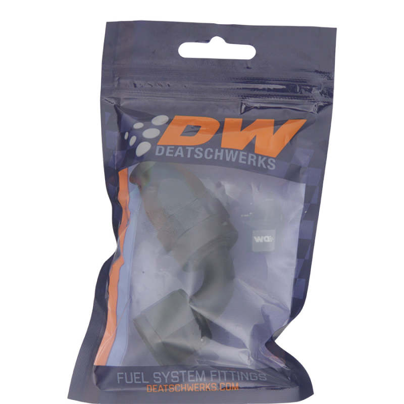 DeatschWerks 8AN Female Swivel 90-Degree Hose End PTFE (Incl 1 Olive Insert) - Anodized Matte Black 6-02-0856-B 6-02-0856-B Photo - lifestyle view