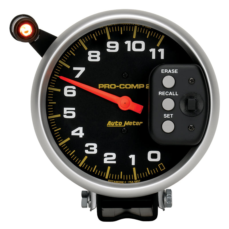 Autometer Gauge, Tach, 5", 11k RPM, Pedestal w/ Quick Lite & Peak Memory, Pro-Co 6857 Photo - Primary