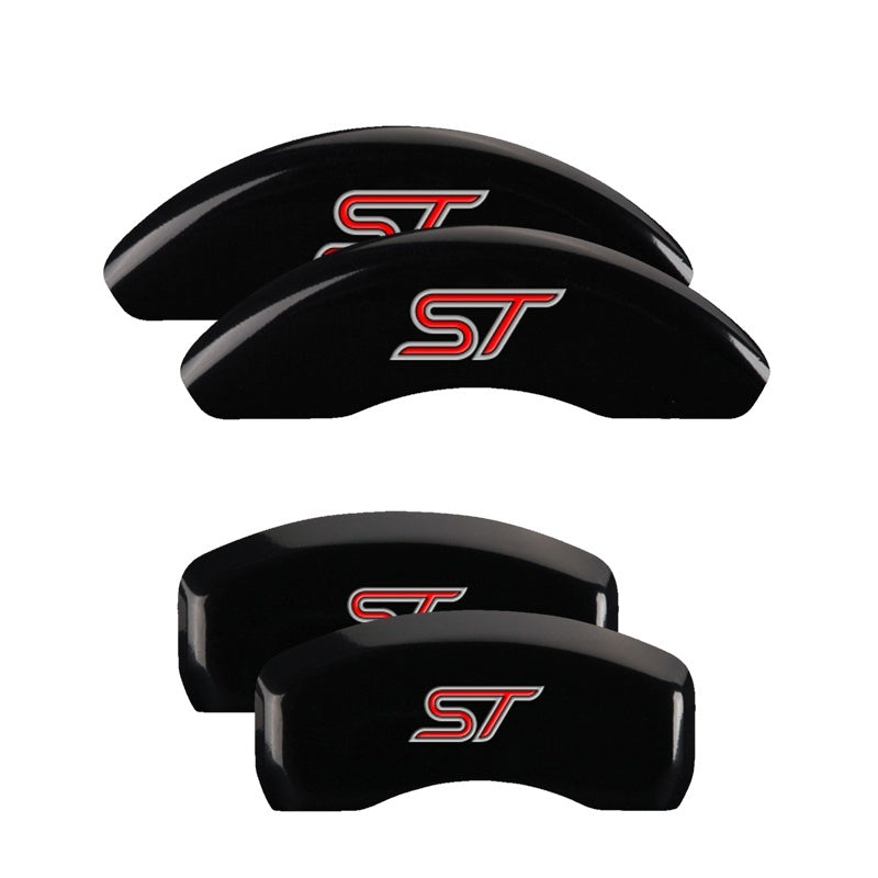 MGP 4 Caliper Covers Engraved Front & Rear No bolts/ST Black finish silver ch 10236SST1BK 10236SST1BK Photo - Primary