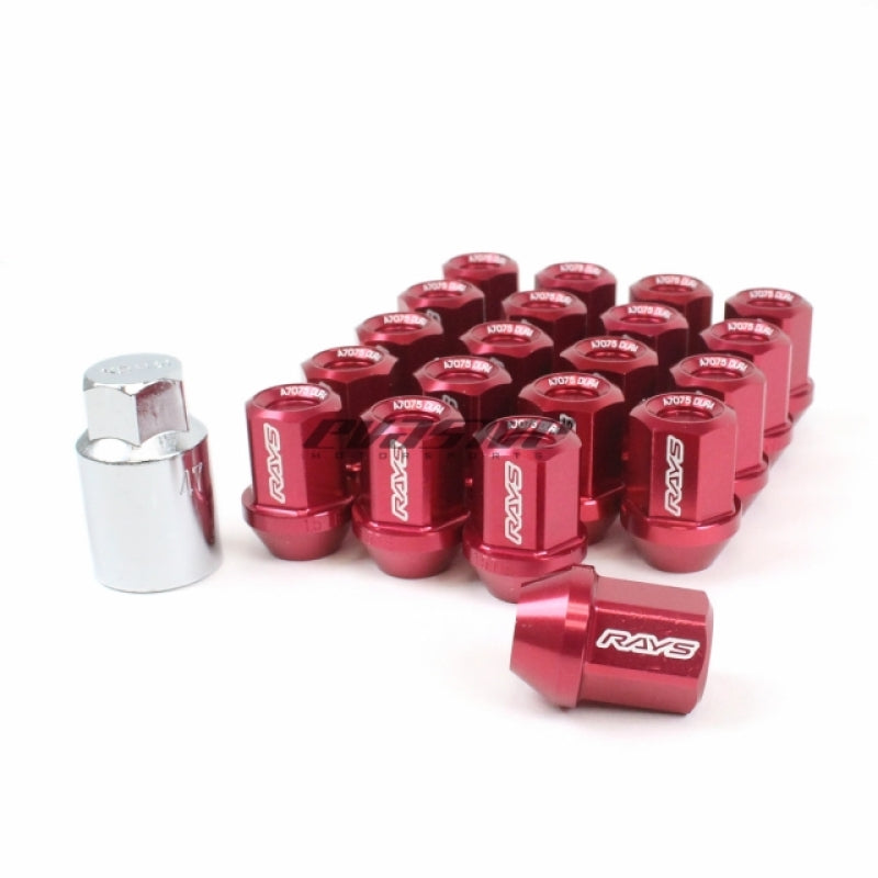 Rays DURA-NUT L32 STRAIGHT TYPE 12X1.50, 16 LUG + 4 LOCK SET - RED 15D2H WDURA3212150R User 1