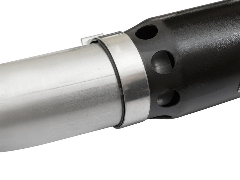 aFe POWER LARGE BORE HD 4" DPF-Back SS Exhaust System w/Black Tip 49-46113-B Photo - Unmounted