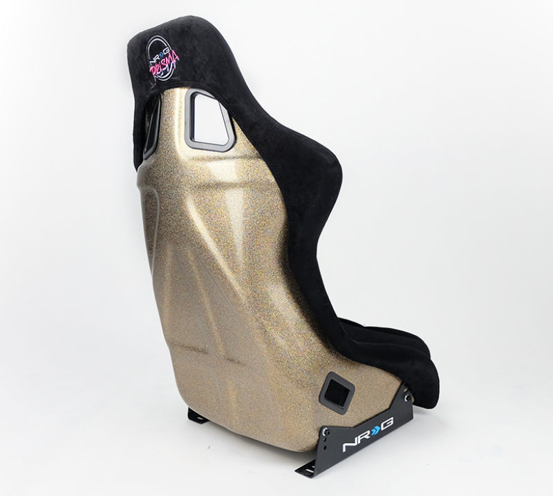 NRG FRP Bucket Seat ULTRA Edition - Large (Black Alcantara/Gold Glitter Back) FRP-302BK-ULTRA FRP-302BK-ULTRA Photo - Primary