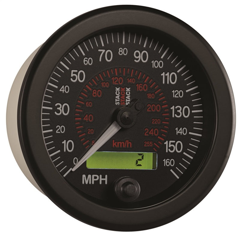 Autometer Stack Instruments 88MM 0-160 MPH / 260 KM/H Programmable Speedometer - Black ST3801 ST3801 User 5