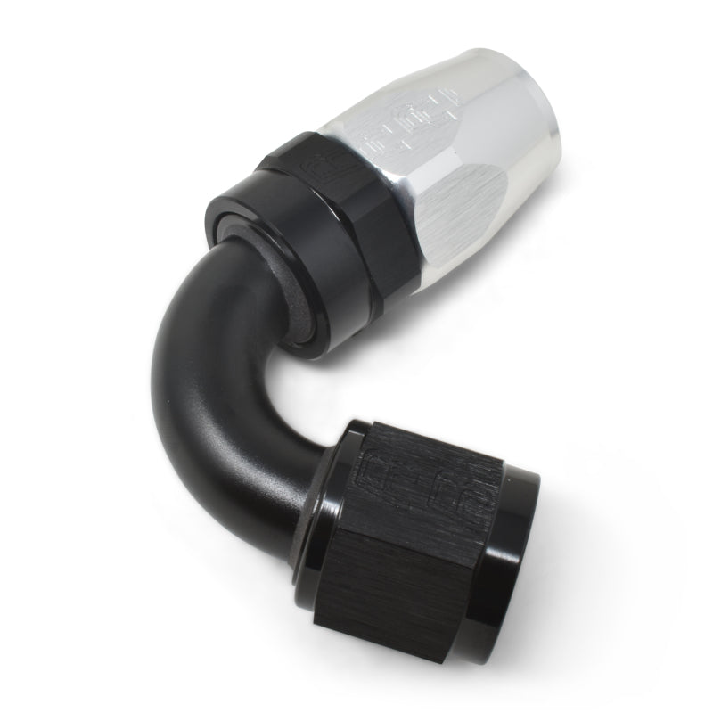 Russell -8 AN Full Flow 120° Tight Radius Hose Ends - Black / Silver 613413 Photo - out of package