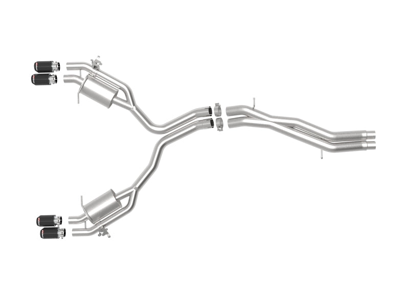 aFe 18-20 Audi RS5 Coupe MACH Force-Xp 3in to 2.5in 304 SS Axle-Back Exhaust System-Quad Carbon Tips 49-36427-C 49-36427-C Photo - Unmounted