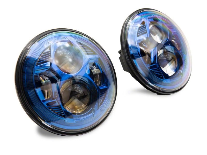 Raxiom 07-18 Jeep Wrangler JK 7-In LED Headlights- BlueHousing- Clear Lens J154696 J154696 Photo - Close Up