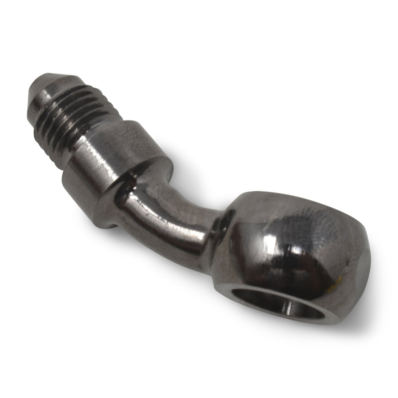 Russell Fitting Banjo 10mm 3/8" Id To # 3 An Male 35 Degree Bend Black Zinc 640513 Photo - out of package