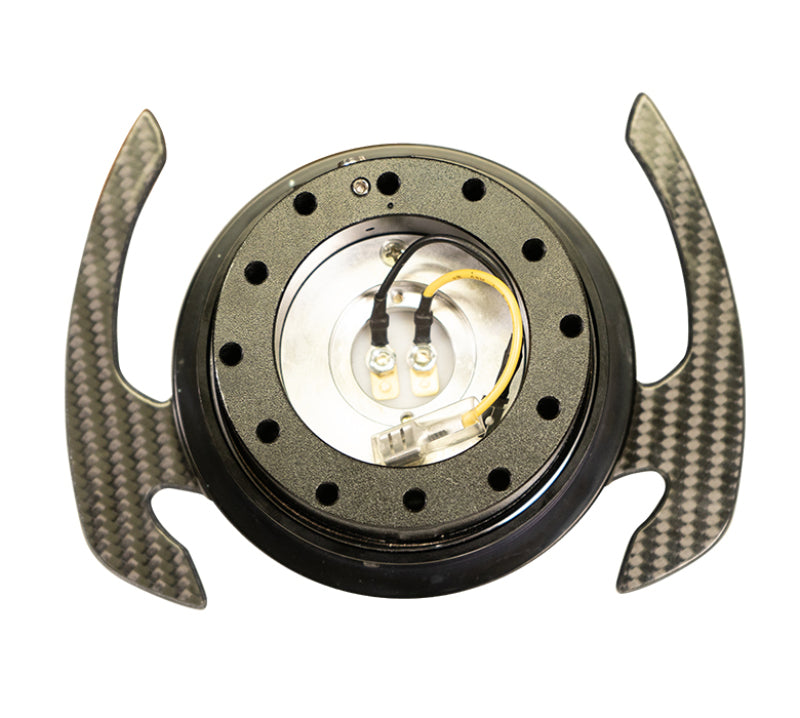 NRG Quick Release Kit Gen 4.0 - Black Body / Black Ring w/ CF Handles SRK-700CF SRK-700CF Photo - Primary