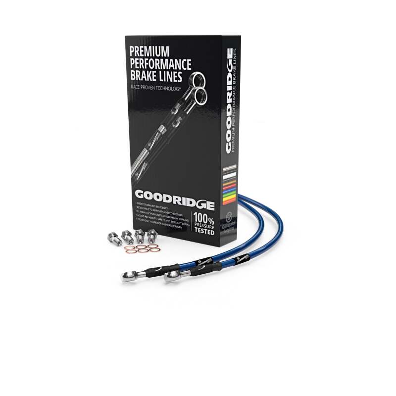 Goodridge 00-05 Suzuki GSF600Y-K4 Bandit Electric Blue Front SS Brake Lines SU0597-3FC-EB SU0597-3FC-EB Photo - Primary