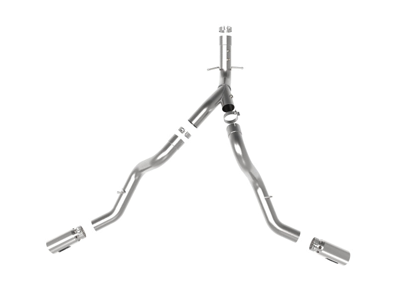 aFe Large Bore-HD 4in 409SS DPF-Back Exhaust System w/Polished Tips 20 GM Diesel Trucks V8-6.6L 49-44126-P 49-44126-P Photo - Unmounted
