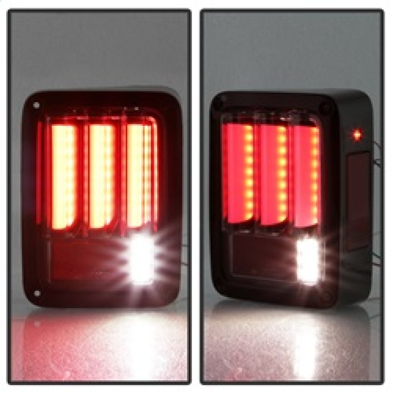 Spyder 07-16 Jeep Wrangler Version 2 Light Bar LED Tail Lights - Red Clear (ALT-YD-JWA07V2-LBLED-RC) 5084798 5084798 Photo - Unmounted