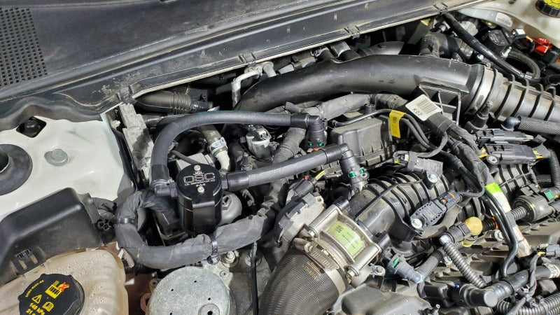 J&L 17-20 Lincoln Continental/MKZ 3.0L EcoBoost Passenger Side Oil Separator 3.0 - Black Anodized 3079P-B 3079P-B Photo - Mounted