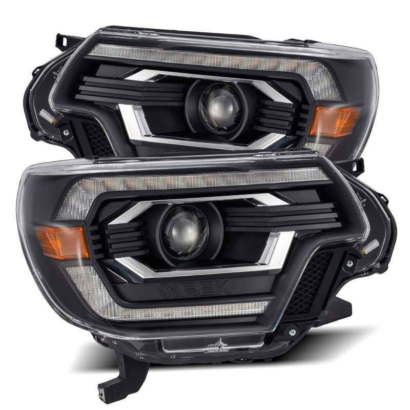 AlphaRex 12-15 Toyota Tacoma LUXX LED Projector Headlights Plank Style Black w/DRL 880751 880751 Photo - Primary