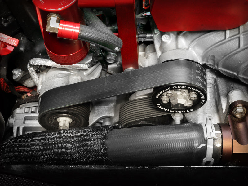 aFe POWER Supercharger Power Pulley 2.85in Fits aFe Pulley Kits for Hellcat Supercharger 79-10007P 79-10007P Photo - Mounted