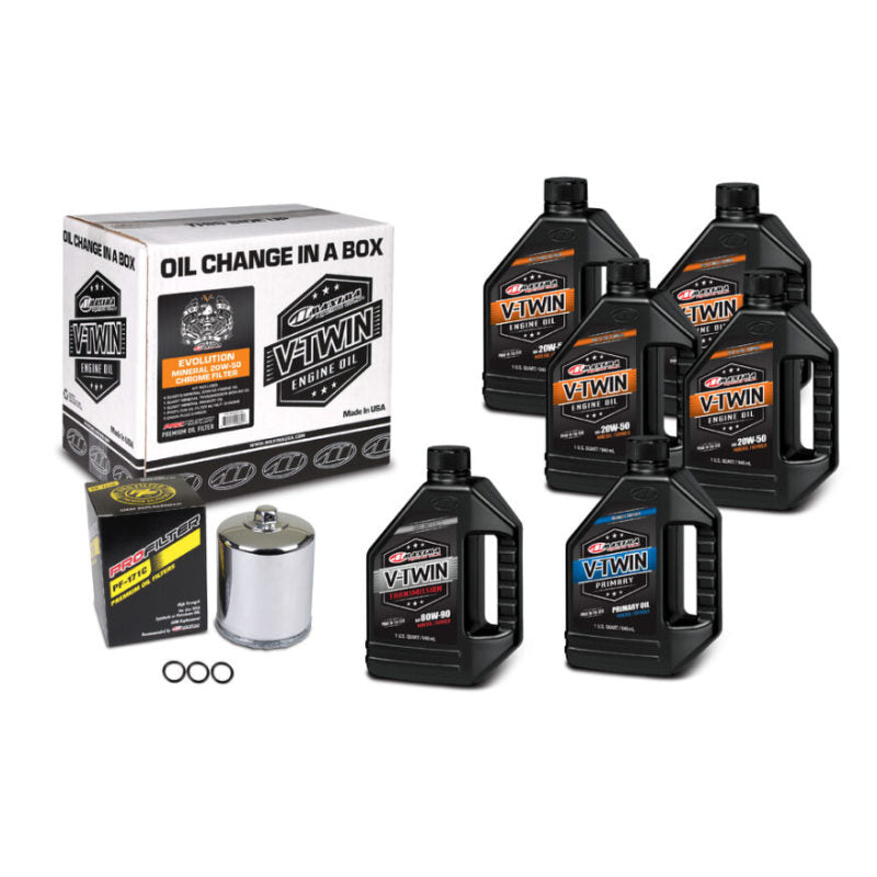 Maxima V-Twin Oil Change Kit Mineral w/ Chrome Filter Evolution 90-069016PC 90-069016PC User 1