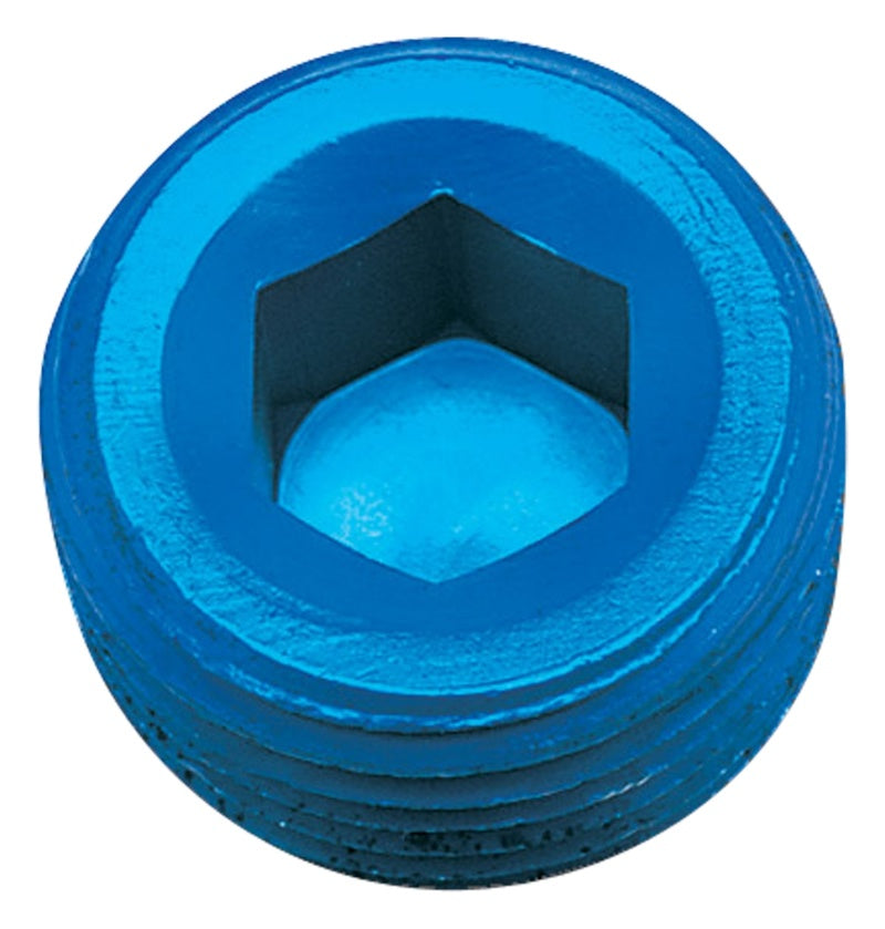 Russell 1/2" Aluminum Allen Socket Pipe Plugs (Blue Finish) 662060 Photo - Primary