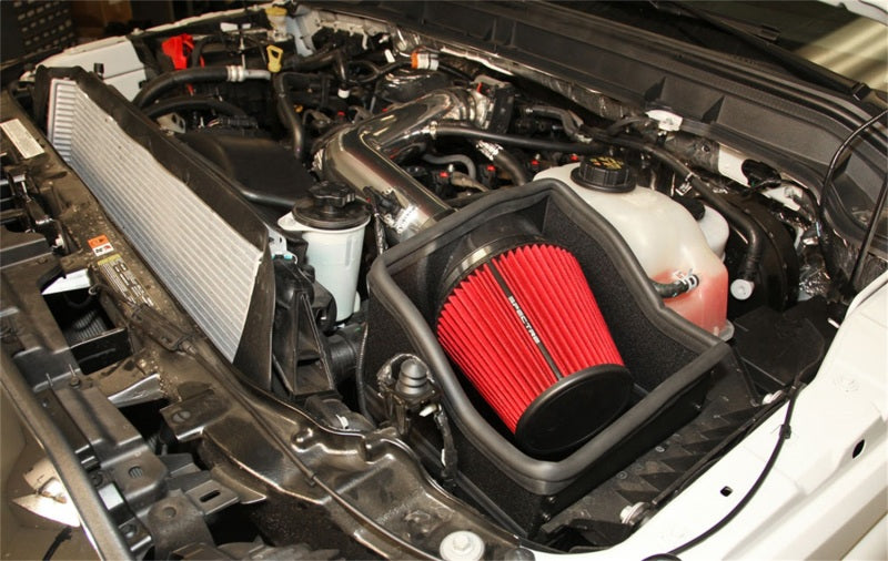 Spectre 11-14 Ford F250/350 V8-6.2L F/I Air Intake Kit - Polished w/Red Filter 9001 9001 Photo - Mounted
