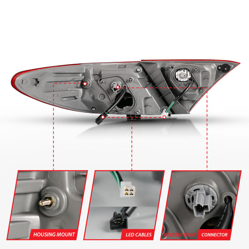 Anzo 2015-2016 Toyota Camry LED Taillights Red/Clear 321335 Photo - Unmounted