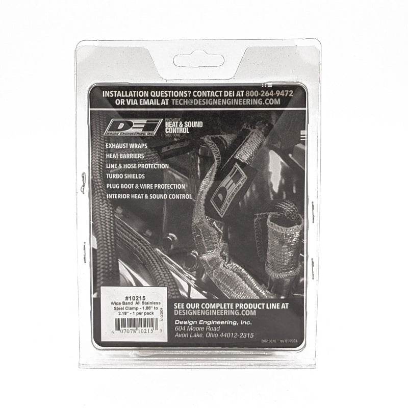 DEI Stainless Clamp 1.88in to 2.19in - Wide Band Clamp 1 per pack 10215 10215 Photo - in package