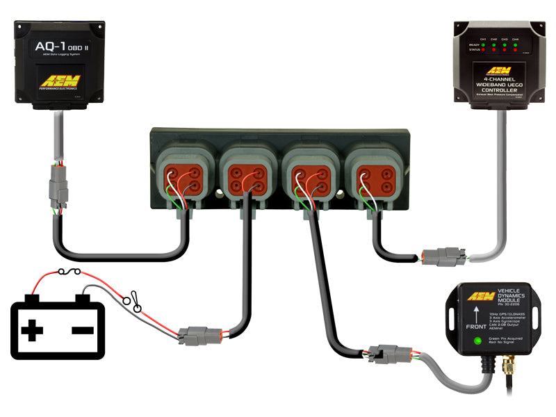 AEM Electronics 4 Port AEMnet CAN Hub 30-2225 Illustration Guide
