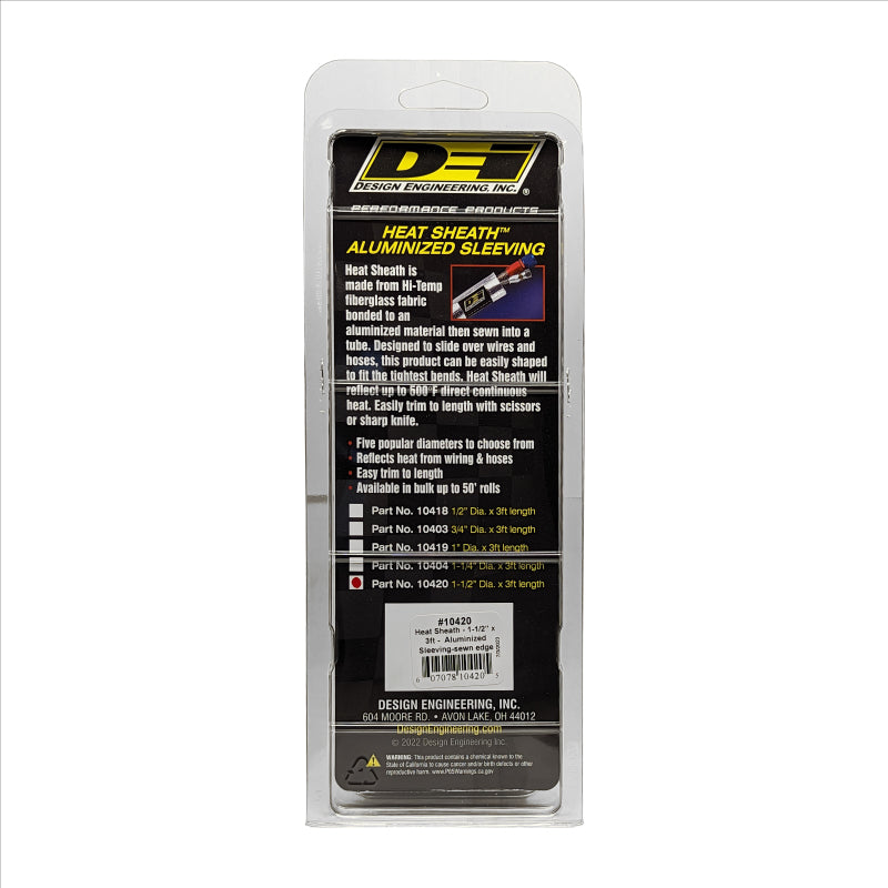 DEI Heat Sheath 1-1/2in I.D. x 3ft - Aluminized Sleeving- Sewn Edge 10420 10420 Photo - Unmounted
