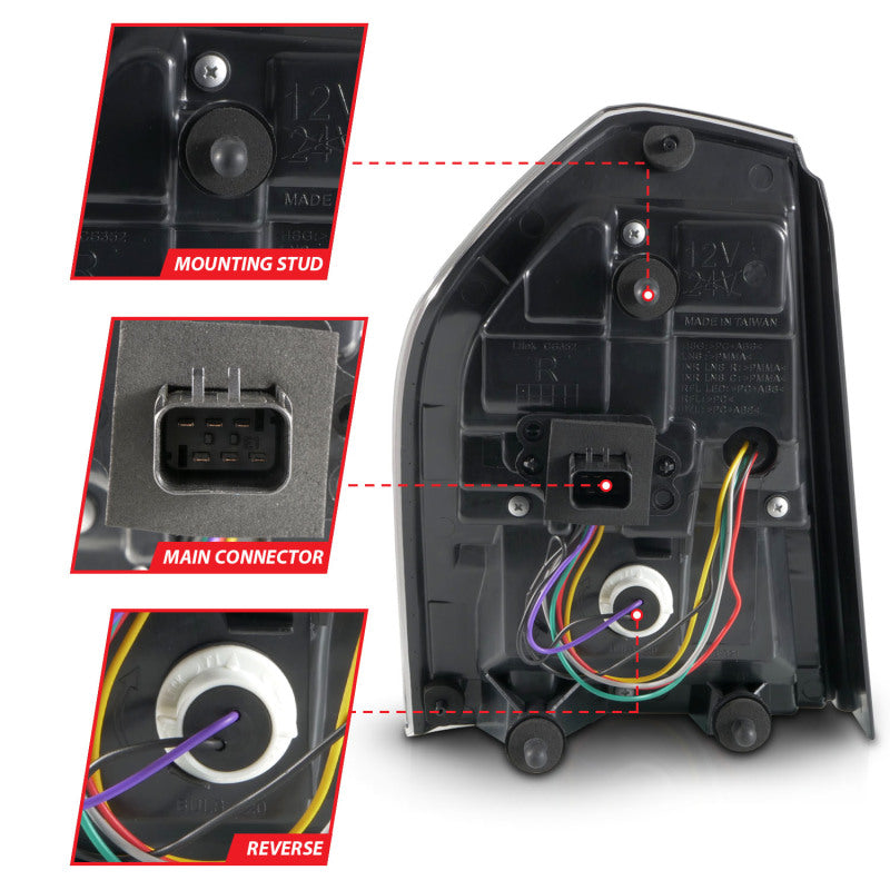 ANZO 11-14 Chrysler 300 LED Taillights Black w/ Sequential 321343 321343 Photo - Unmounted