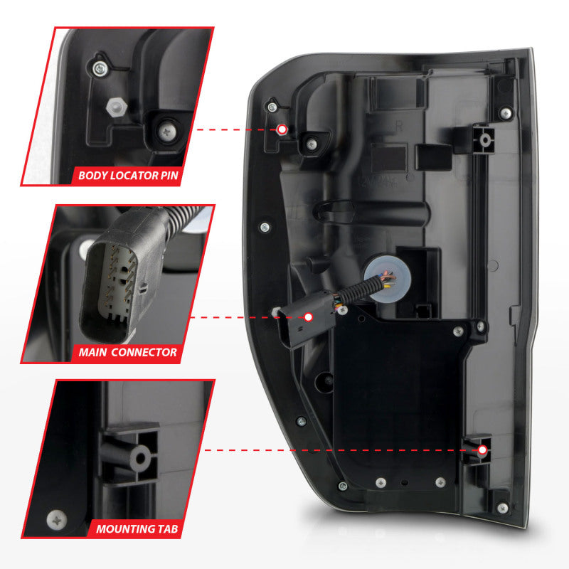 ANZO 19-22 Ford Ranger Full LED Taillights w/ Lightbar Sequential Signal Black Housing/Clear Lens 311446 311446 User 4