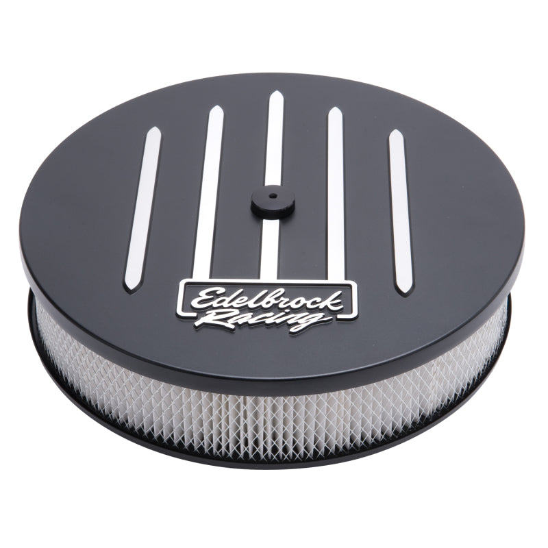 Edelbrock Air Cleaner, Racing Series, Round, Aluminum Top, Cloth Element, 14" Di 41663 Photo - Primary