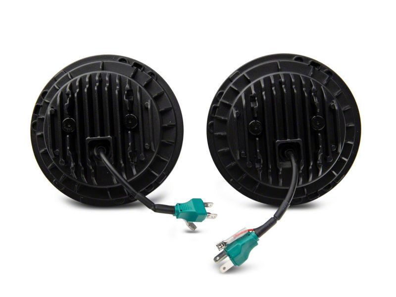 Raxiom 07-18 Jeep Wrangler JK Axial Spider LED Headlights w/Angel Eye Halo- Blk Housing (Clear Lens) J152602 J152602 Photo - Close Up