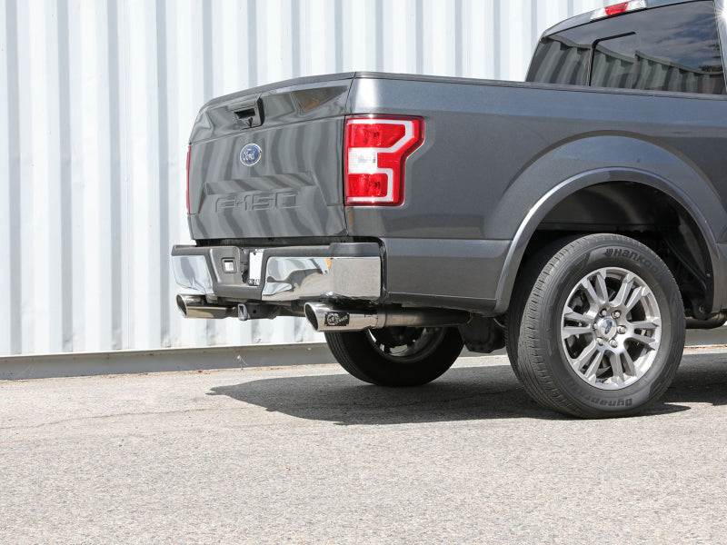 aFe Vulcan Series 3in 304SS Cat-Back w/ Polished Tips 15-20 Ford F-150 V6 2.7L/35L(tt) / V8 5.0L 49-33130-P 49-33130-P Photo - Mounted